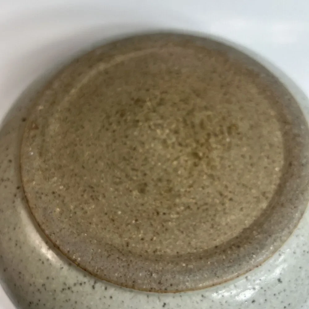 Vintage Studio Art Pottery Stoneware w Lid Blue Purple Speckled Brown Signed 9”